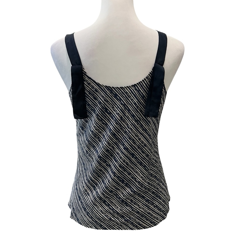 NIC+ZOE Spring Rain Print Tank Top Contrast Strap Blue White XS NEW - Picture 8 of 14